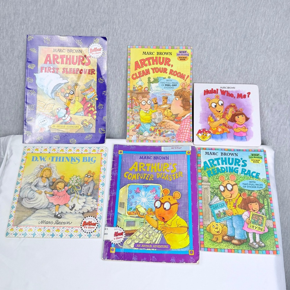 Marc Brown Arthur & DW Book Lot 6 Arthur's First Sleepover Computer Disaster DW